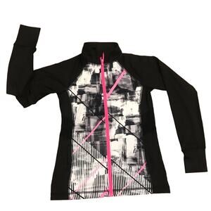Ideology Black and White Zip Down Jacket Youth M